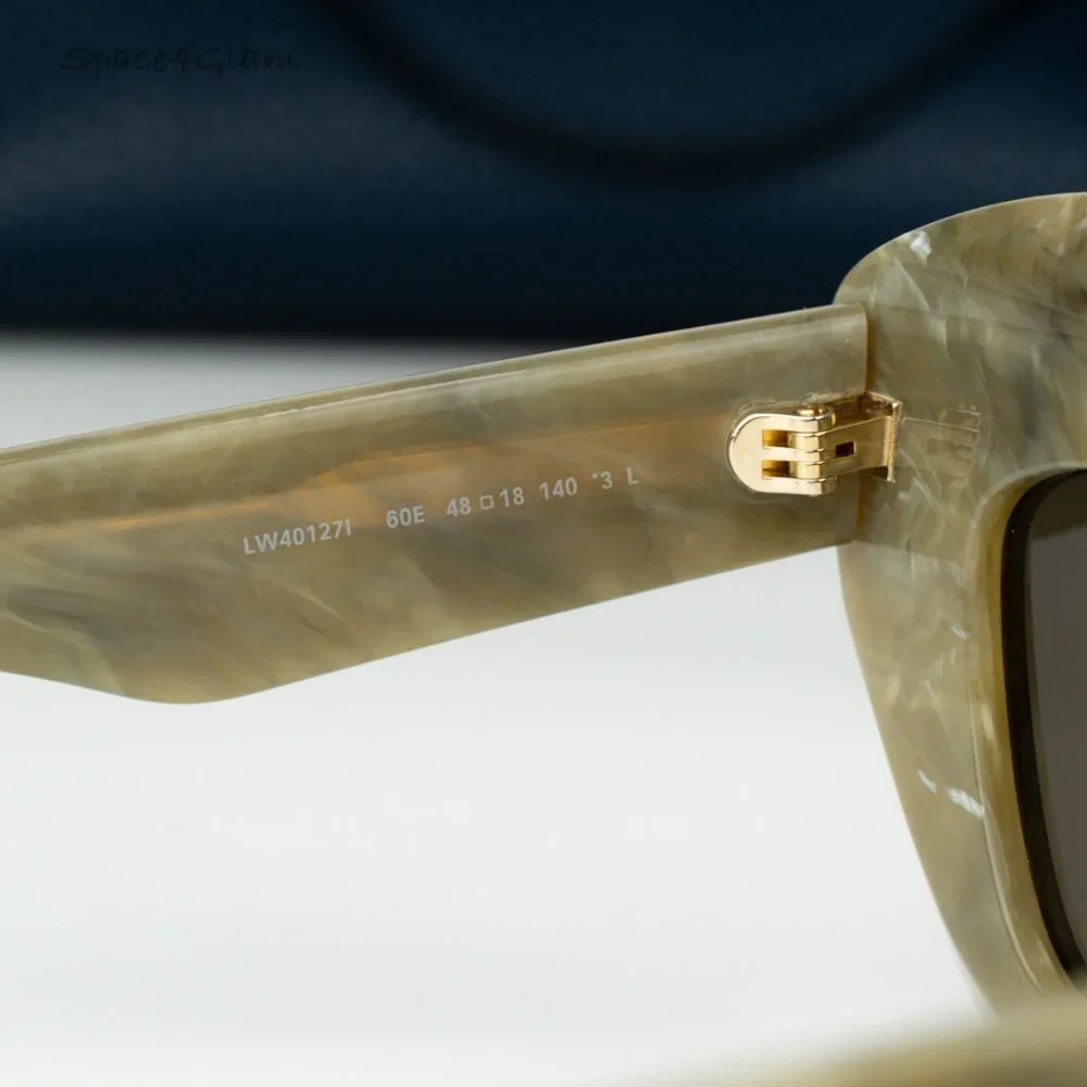 Loewe Men Sunglasses Green Brown Cat Eye LW40127I ANAGRAM 60E NEW AUTHENTIC